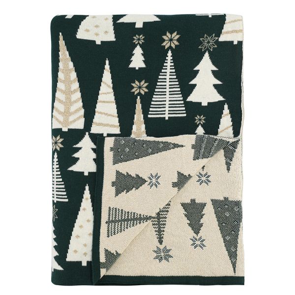 Плед из хлопка с новогодним рисунком whitewood из коллекции new year essential, 130x180 см Tkano
