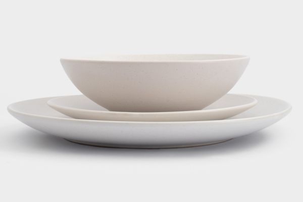 Сервиз обеденный на 6 персон, 18 предметов, керамика, белый, в крапинку, Scanno ANNA LAFARG
