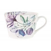 Кружка 480 мл, фарфор, белая, Азалия фиолетовая, Magic flowers ANNA LAFARG