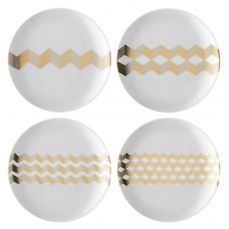 Набор из 4 блюдец signature chevron ?16cm золото