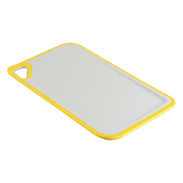 Доска разделочная из пшеничного волокна homi, 29х20 см, светло-серая с желтым кантом