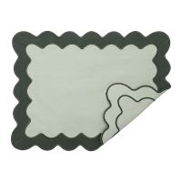 Салфетка под приборы с контрастным кантом зеленого цвета из коллекции trendy ruffles, 35х45 см Tkano