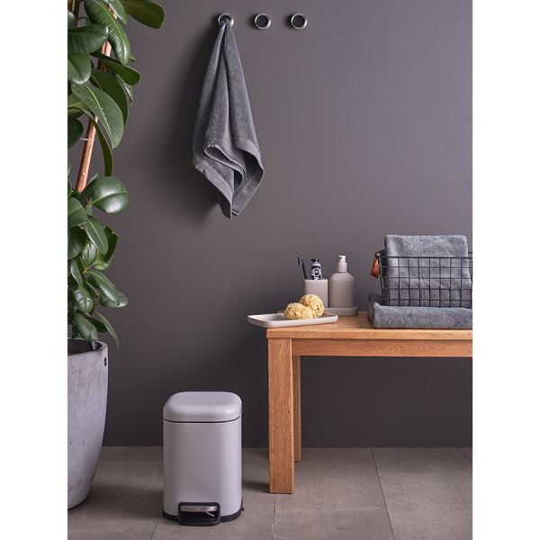 Ведро мусорное с педалью, светло-серое, 6 л Smart Solutions