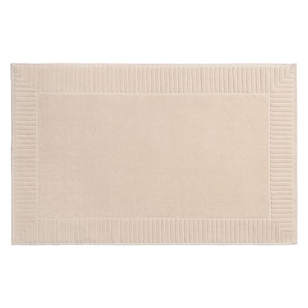 Коврик для ванной с фактурным бортиком кремового цвета из коллекции essential, 50x80 см Tkano