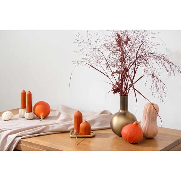 Свеча декоративная оранжевого цвета из коллекции edge, 16,5см Tkano