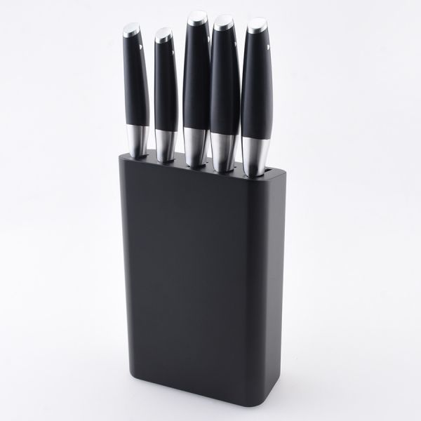 Набор ножей кухонных с подставкой prime, 5 шт, черный Smart Solutions