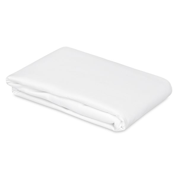 Простыня на резинке из плотного сатина белого цвета из коллекции essential, 160х200х30 см Tkano