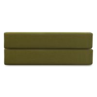 Простыня на резинке из премиального сатина оливкового цвета из коллекции essential, 160х200х30 см Tkano