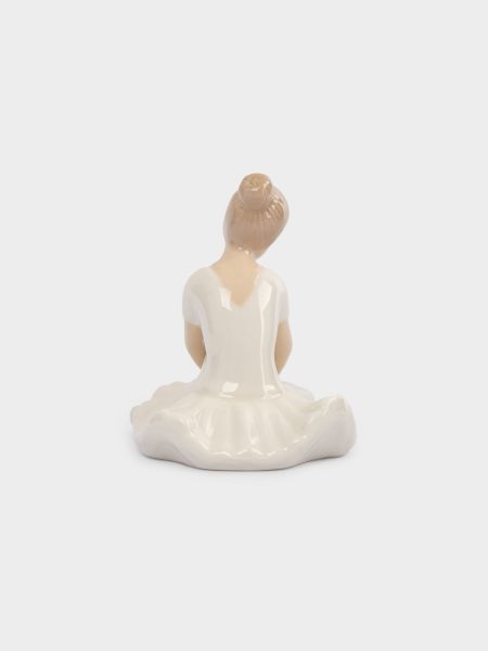 Статуэтка, 10 см, фарфор, молочно-белая, Балерина, Lady
