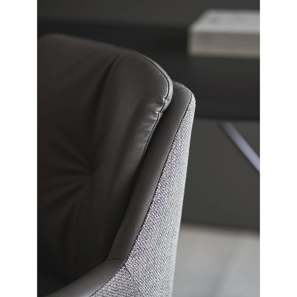 Стул на колесиках allar, экокожа, рогожка, серый Bergenson Bjorn