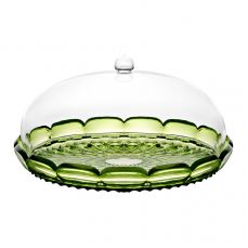 Блюдо сервировочное с крышкой vanity 30 см, зеленое Guzzini