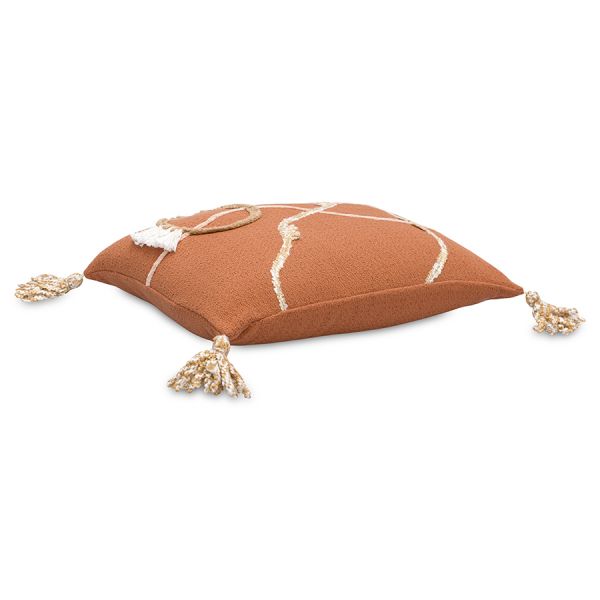 Подушка декоративная терракотового цвета с аппликацией geometry из коллекции ethnic 30х45 см Tkano