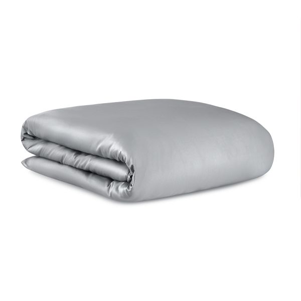 Комплект постельного белья из премиального сатина светло-серого цвета из коллекции essential, 150х200 см Tkano