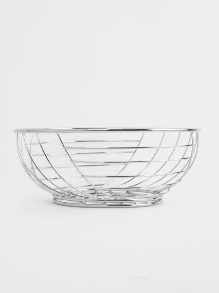 Корзина для фруктов 27 см, металл, серебристая, Полосы, Spin ANNA LAFARG
