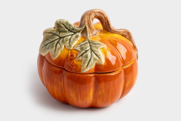 Емкость для хранения 13х12 см, 520 мл, керамика, оранжево-зеленая, Тыква, Bright pumpkin ANNA LAFARG