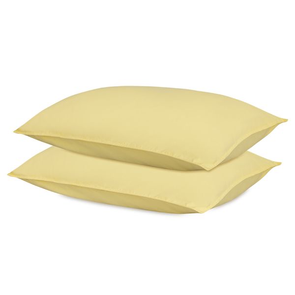 Комплект постельного белья из стираного перкаля светло-желтого цвета из коллекции essential, 150х200 см Tkano