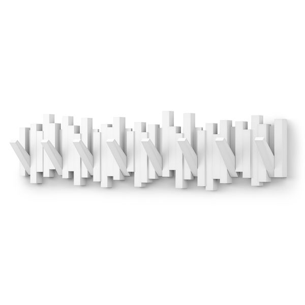 Вешалка настенная sticks 72 см, 8 крючков, белая, Umbra, 1023536-660
