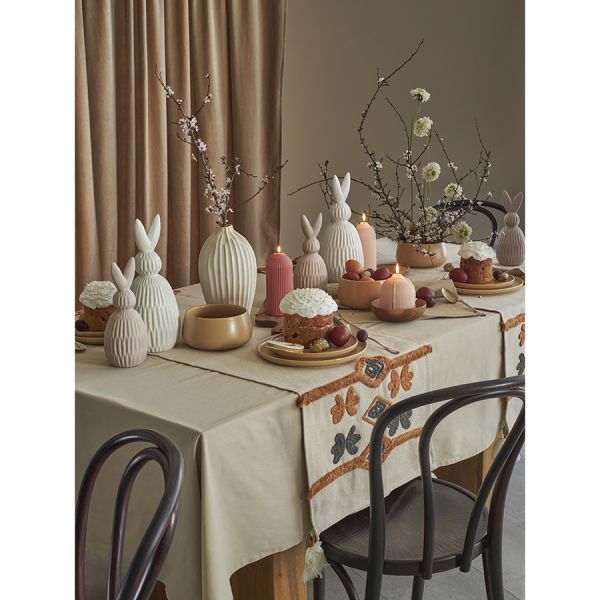 Декор из фарфора бежевого цвета trendy bunny из коллекции essential, 9,2х9,2x22,6 см Tkano