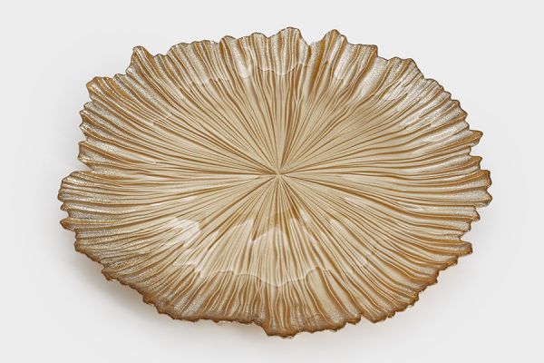 Тарелка обеденная 28 см, стекло, золотистая, Ray ANNA LAFARG