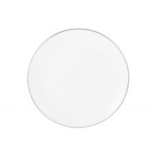 Тарелка обеденная 27,5 см, фарфор, белая, с серебристым кантом, White Platinum Maxwell & Williams