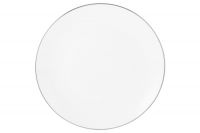 Тарелка обеденная 27,5 см, фарфор, белая, с серебристым кантом, White Platinum Maxwell & Williams