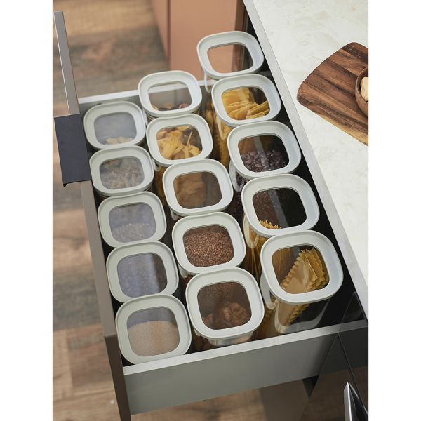 Банка для хранения стеклянная с крышкой 2 л, светло-серая Smart Solutions