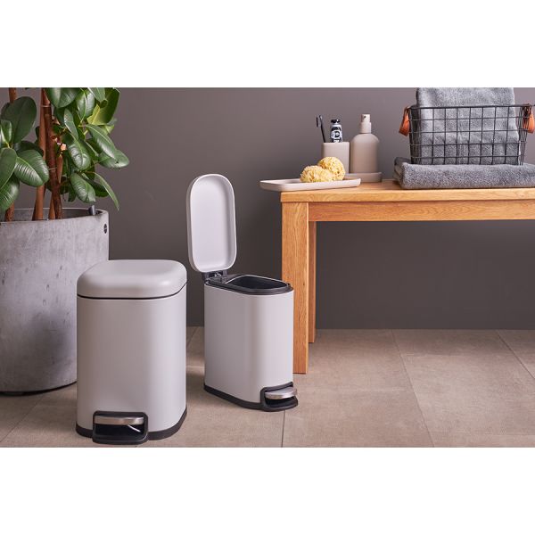 Ведро мусорное с педалью, светло-серое, 6 л Smart Solutions