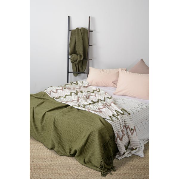 Покрывало из хлопка с бахромой из коллекции Ethnic 180х250 см