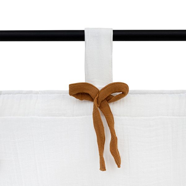 Штора из муслина с декором цвета карри из коллекции essential, 150х290 см Tkano