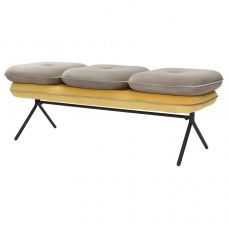 Банкетка pea, велюр, бежевая/желтая Bergenson Bjorn