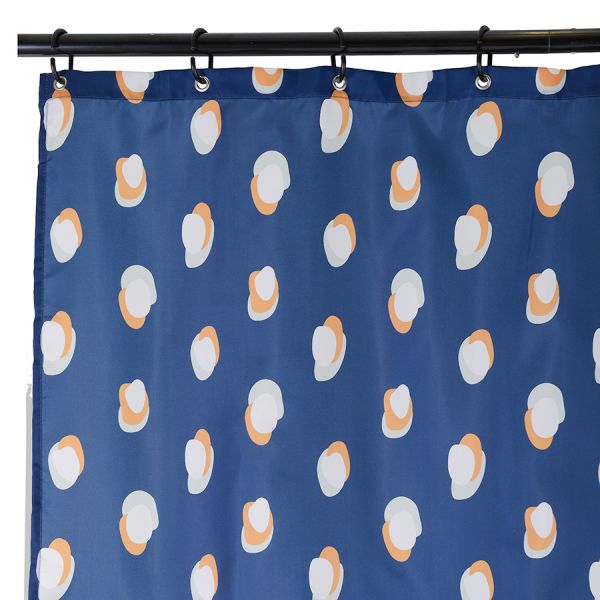 Штора для ванной темно-синего цвета с принтом sun spots  из коллекции wild