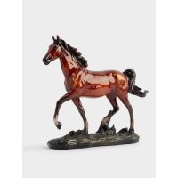 Статуэтка 22 см, полирезин, коричневая, Бегущая лошадь, Horse Anna Lafarg