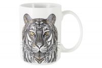 Кружка 500 мл, фарфор, белая, Тигр, Wild ANNA LAFARG