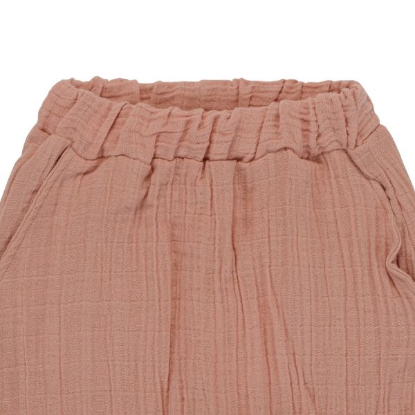 Штаны из хлопкового муслина цвета пыльной розы из коллекции essential 4-5y