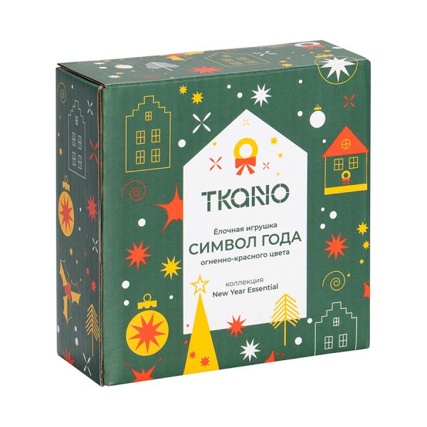 Ёлочная игрушка Символ года огненно-красного цвета из коллекции new year essential Tkano