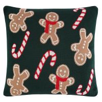 Подушка вязаная с новогодним рисунком gingerman из коллекции new year essential, 45x45 см Tkano