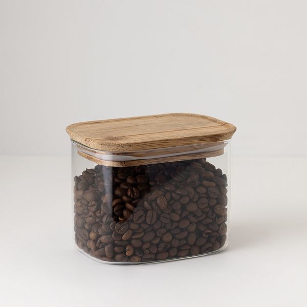 Банка для хранения прямоугольная glass acacia, 600 мл Smart Solutions