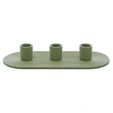 Подсвечник для 3 свечей из каменной керамики оливкового цвета из коллекции essential Tkano