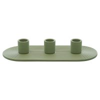 Подсвечник для 3 свечей из каменной керамики оливкового цвета из коллекции essential Tkano