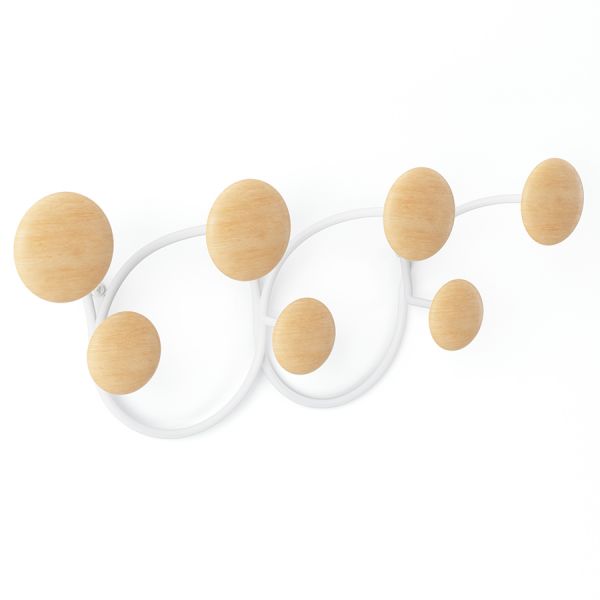 Вешалка для одежды настенная dotsy, белая/натуральное дерево Umbra