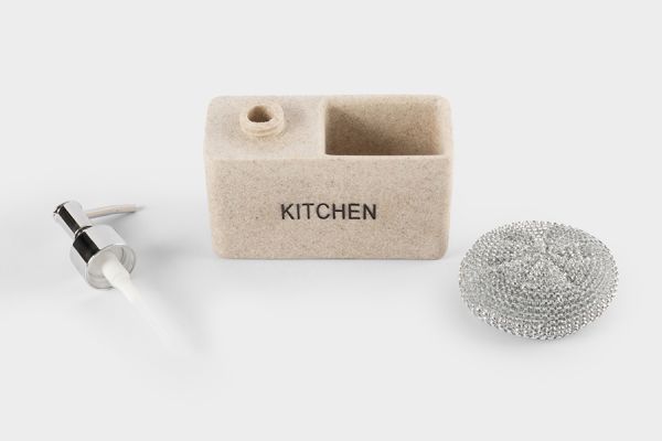 Диспенсер для моющего средства 160 мл, органайзер, с губкой, бежевый, Stone ANNA LAFARG
