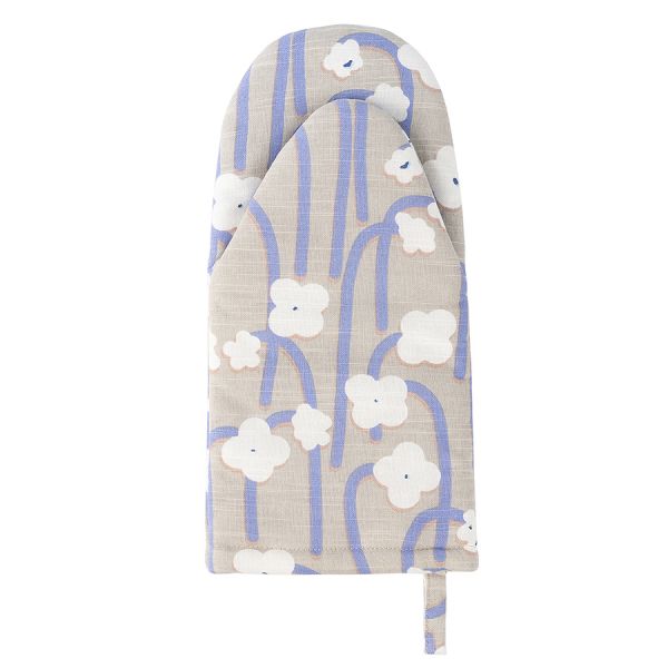 Прихватка-варежка из хлопка с принтом Полярный цветок из коллекции scandinavian touch, 15,5х33 см