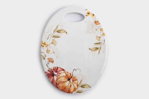 Подставка под горячее 20х15 см, керамика/пробка, белая, Тыквы, Light pumpkin ANNA LAFARG