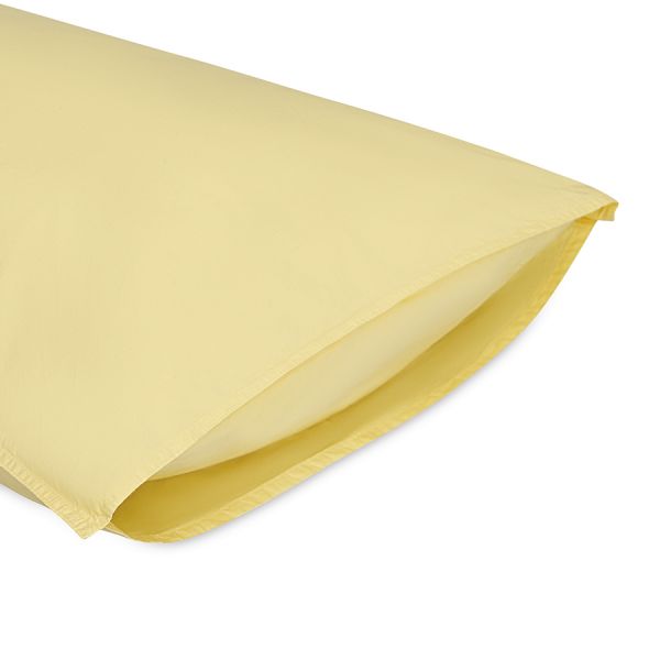 Комплект постельного белья из стираного перкаля светло-желтого цвета из коллекции essential, 150х200 см Tkano