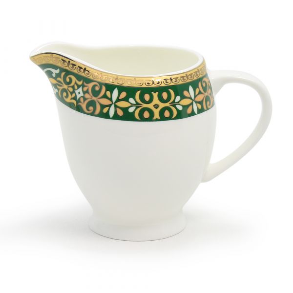 Чайный сервиз с пиалами АККУ Салтанат из костяного фарфора на 6 персон 9 предметов