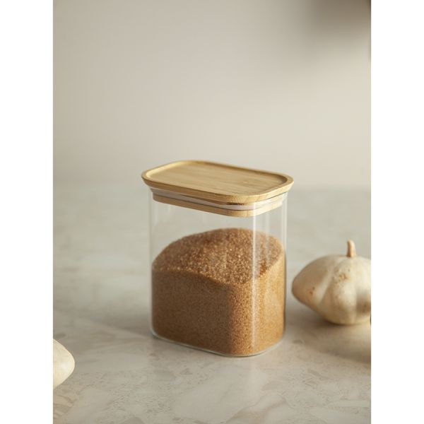 Банка для хранения прямоугольная glass bamboo 950 мл Smart Solutions