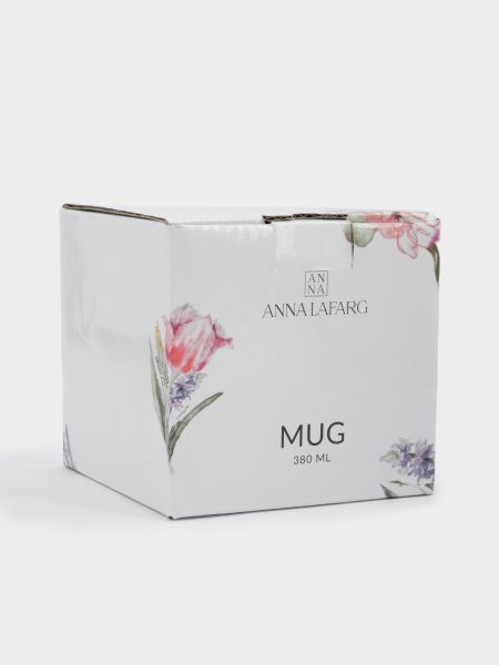 Кружка 380 мл, фарфор, белая, с золотистым кантом, Колокольчики, Giardino