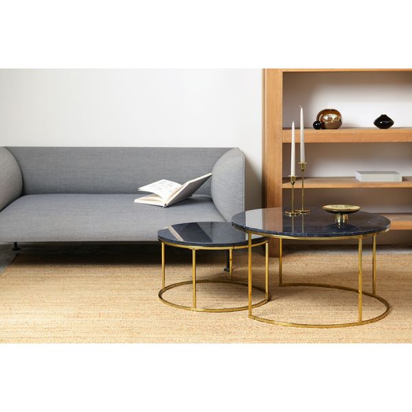 Набор столиков журнальных hans 60 см и 80 см черный мрамор