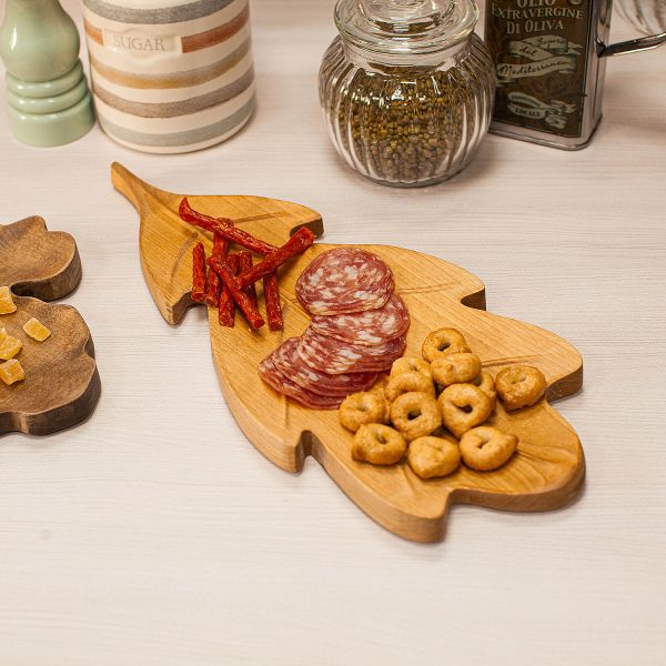 Блюдо для сервировки "Дуб", 17x39 см, светло-коричневый Uneca