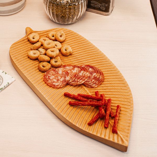 Блюдо для сервировки 'Ясень, 19x39 см, светло-коричневый Uneca
